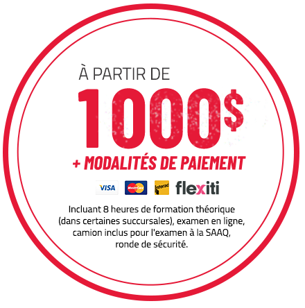 À partir de 1 000$ + MODALITÉS DE PAIEMENT